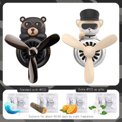 Rotating Pilot Bear Ornaments Outlet Car Air Freshener Vent Clip Perfume Airplane Fragrance Diffuser Decorations Accessories Men