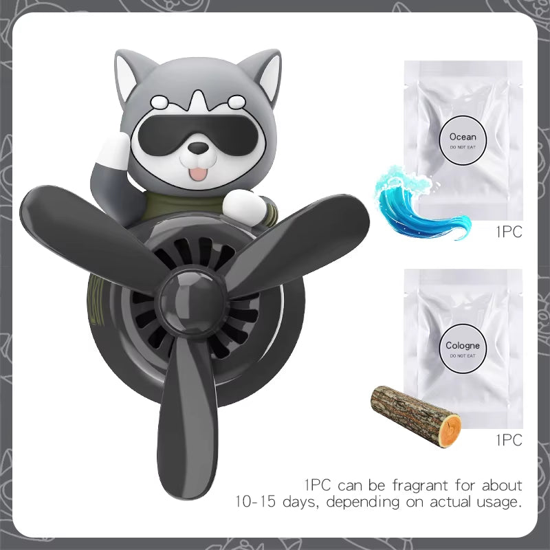 Rotating Pilot Bear Ornaments Outlet Car Air Freshener Vent Clip Perfume Airplane Fragrance Diffuser Decorations Accessories Men