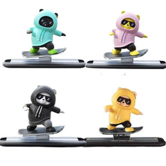 Dashboard Car Ornaments Skateboard Bear Sliding Bear Creative Car Cartoon Interior Decoration Interior Accessories