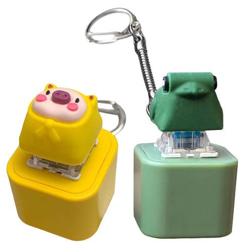 Animal Decompression Toys with Sound Light Keyboard Clicker Keychain Finger Clicker Toys Button Stress Relief Gifts for Adult