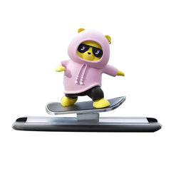 Dashboard Car Ornaments Skateboard Bear Sliding Bear Creative Car Cartoon Interior Decoration Interior Accessories