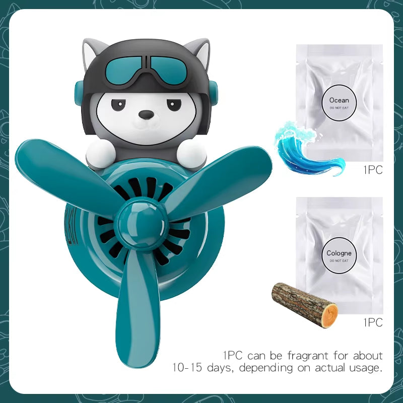 Rotating Pilot Bear Ornaments Outlet Car Air Freshener Vent Clip Perfume Airplane Fragrance Diffuser Decorations Accessories Men