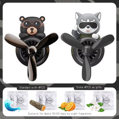 Rotating Pilot Bear Ornaments Outlet Car Air Freshener Vent Clip Perfume Airplane Fragrance Diffuser Decorations Accessories Men