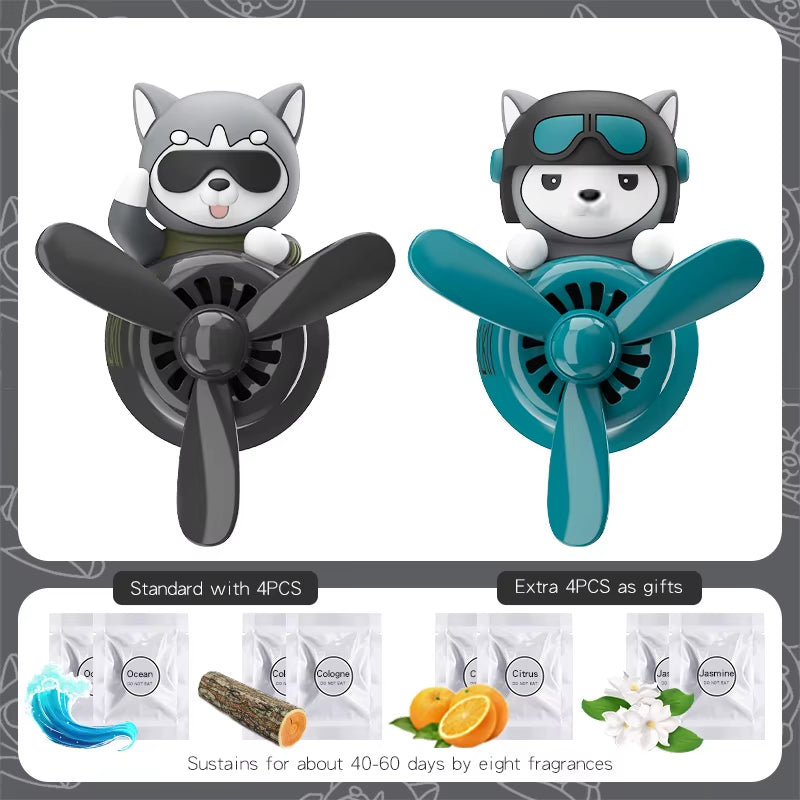 Rotating Pilot Bear Ornaments Outlet Car Air Freshener Vent Clip Perfume Airplane Fragrance Diffuser Decorations Accessories Men