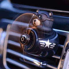 Rotating Pilot Bear Ornaments Outlet Car Air Freshener Vent Clip Perfume Airplane Fragrance Diffuser Decorations Accessories Men