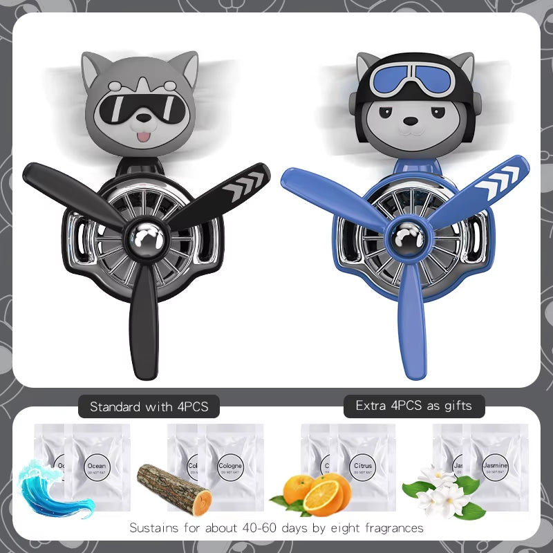 Rotating Pilot Bear Ornaments Outlet Car Air Freshener Vent Clip Perfume Airplane Fragrance Diffuser Decorations Accessories Men