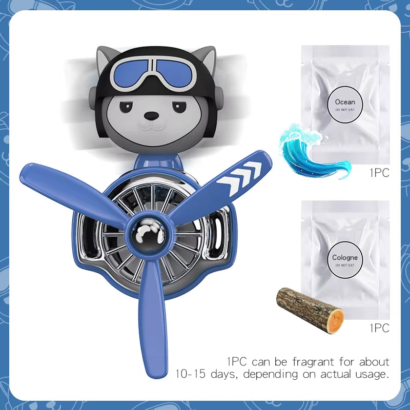 Rotating Pilot Bear Ornaments Outlet Car Air Freshener Vent Clip Perfume Airplane Fragrance Diffuser Decorations Accessories Men